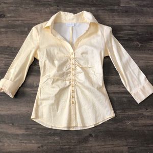 NY & Co Yellow White Career Top size XS